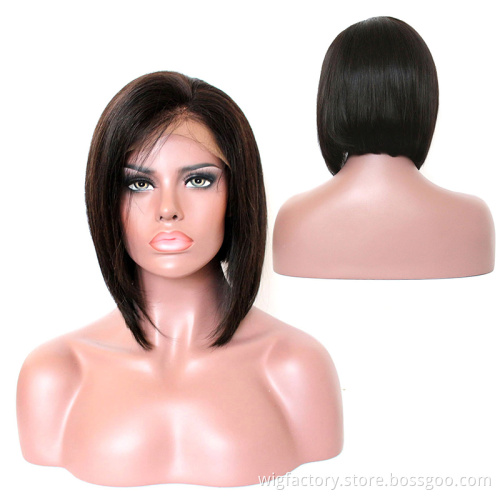 4*4 lace raw hair bob wig, straight human hair wigs wholesale,  lace front indian hair bob wig